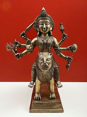 25" Brass Goddess Durga