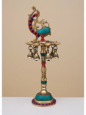 17" Brass Peacock Lamp (Annam Lamp)