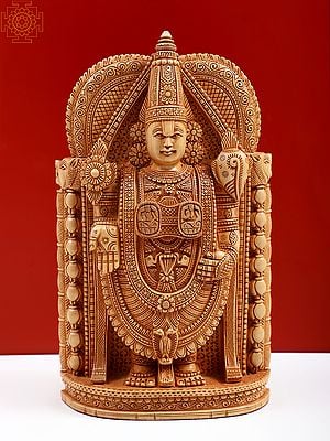 13" Wooden Lord Tirupati Balaji (Venkateshvara)