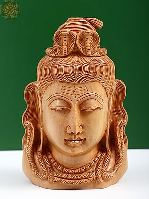 Wooden Sculpture of Lord Shiva Head