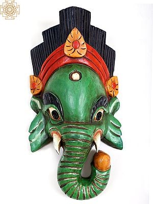 Wooden Lord Ganesha Mask Wall Hanging