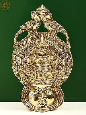 7" Brass South Indian Dancing Face Wall Hanging