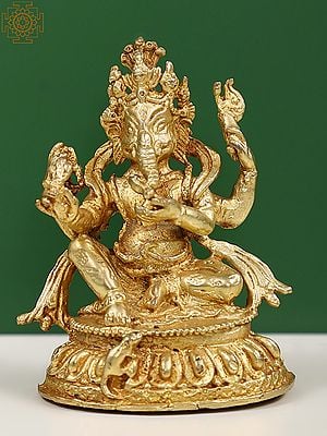 2" Small Copper Nepalese Ganesha Statue