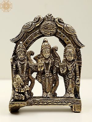 2" Small Brass Rama Darbar Statue | Handmade