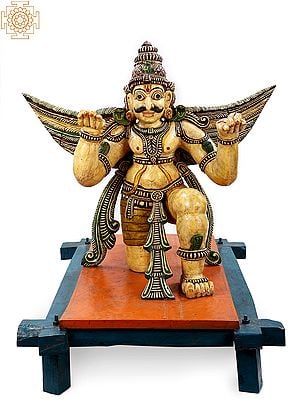 46" Large Wooden Garuda (Vahana of Lord Vishnu)