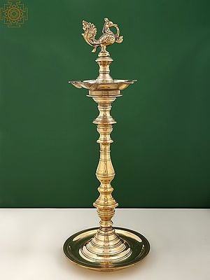 20" Brass Peacock Lamp (Annam Lamp)