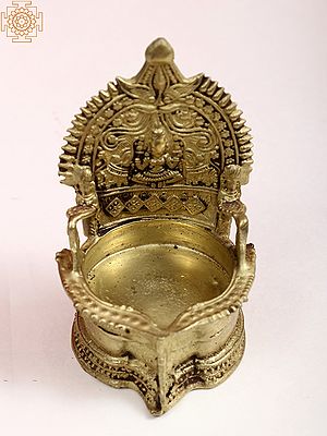 5" Small Brass Gajalakshmi Lamp