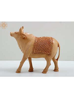 6" Small Wooden Cow - The Most Sacred Animal of India