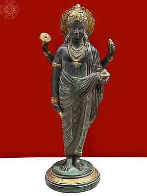 18" Brass Dhanvantari - The Physician of Gods | Handmade