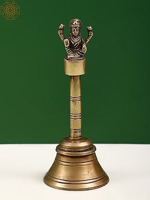 7" Brass Lakshmi Handheld Bell