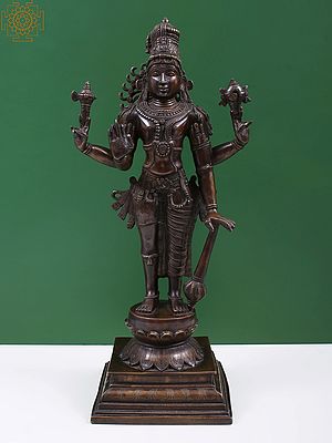 21" Harihara Brass Sculpture - Masterpiece of Eclectic Indian Iconography | Handmade in India
