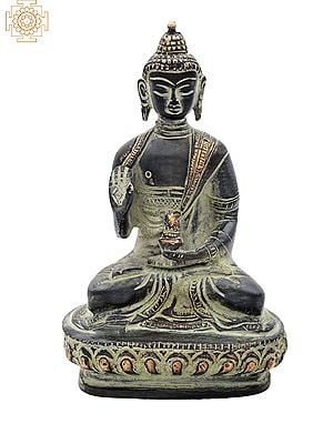 5" Brass Blessing Buddha Sculpture | Tibetan Buddhist Statues | Handmade | Made in India