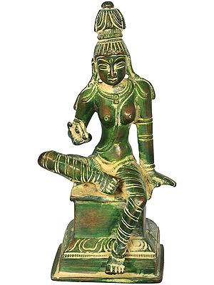 6" Parvati in Lalita Roop: Uma Bhogashakti In Brass | Handmade | Made In India
