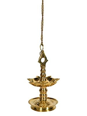 9" Seven Wicks Lamp in Brass | Handmade | Made in India