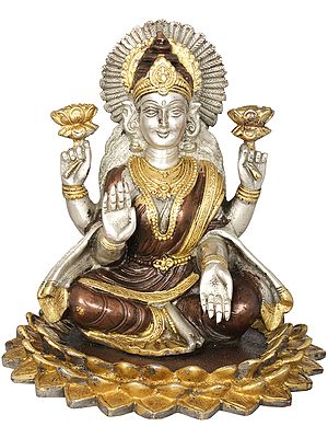 Goddess Lakshmi  Seated On a Blooming Lotus