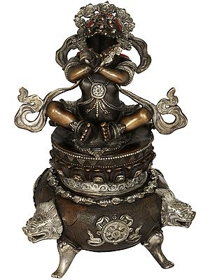 Tibetan Buddhist Deity Daka Incense Burner with Open Mouth