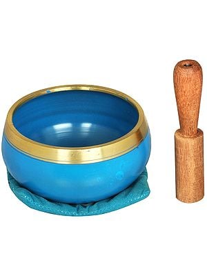 3" Throat Chakra Singing Bowl -  Tibetan Buddhist In Brass | Handmade | Made In India