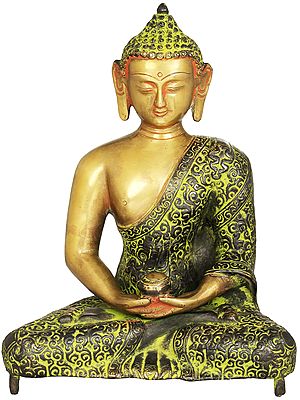 8" Tibetan Buddhist Lord Buddha in Dhyana In Brass | Handmade | Made In India