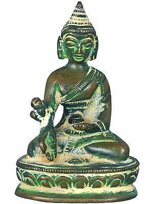3" Medicine Buddha Small Statue in Brass | Handmade | Made in India