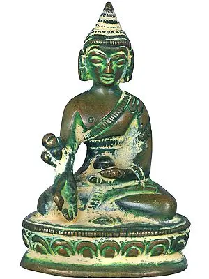 3" MEDICINE BUDDHA - Small Statue In Brass | Handmade | Made In India