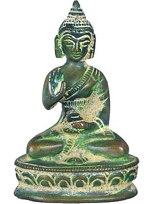 3" Small Size Blessing Buddha In Brass | Handmade | Made In India