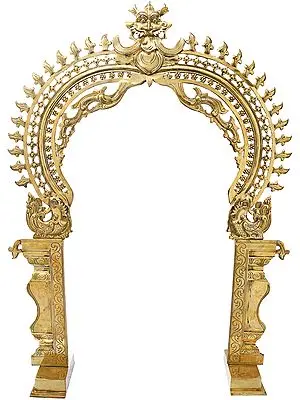 47" Very Large Size Kirtimukha Deity Aureole In Brass | Handmade | Made In India