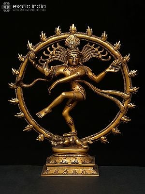 11" Nataraja Brass Figurine | Handmade | Made in India
