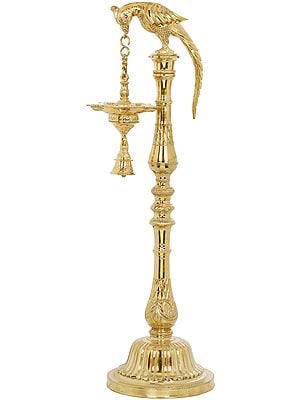 29" Superfine Hanging Wick Parrot Lamp in Brass | Handmade | Made in India