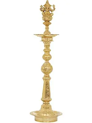 44" Superfine Lord Ganesha Lamp In Brass | Handmade | Made In India