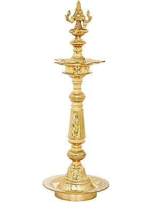 Goddess Lakshmi Lamp in Brass