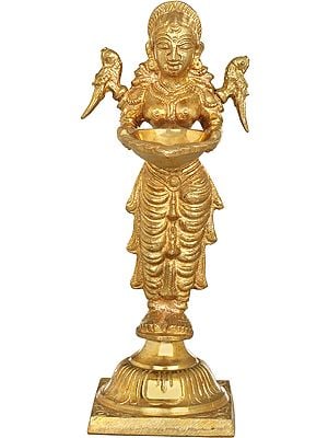 8" Deepalakshmi In Brass | Handmade | Made In India