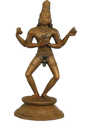 8" Nrtya Lord Shiva | Handmade | Madhuchista Vidhana (Lost-Wax) | Panchaloha Bronze from Swamimalai