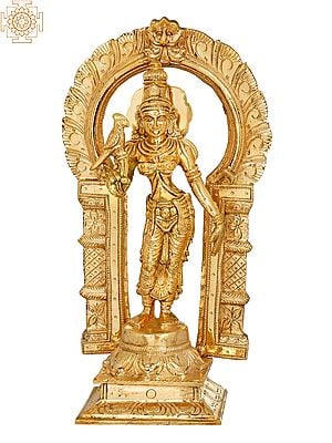 14" The South Indian Goddess Meenakshi In Brass | Handmade | Made In India