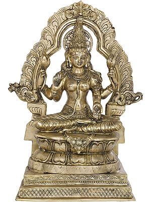 22" Goddess Lakshmi as Padmavati In Brass | Handmade | Made In India