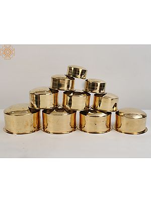 Set of Eight Patilas (Brass Tope) From South India