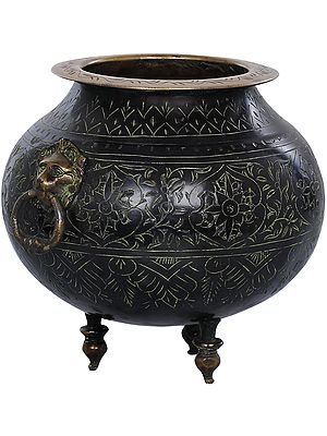 Decorative Pot with Lion Head Handles