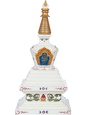 (Tibetan Buddhist ) Svayambhunath Votive Stupa - Made in Nepal