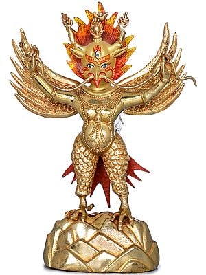 Standing Garuda, With a Snake In His Hand - Made in Nepal