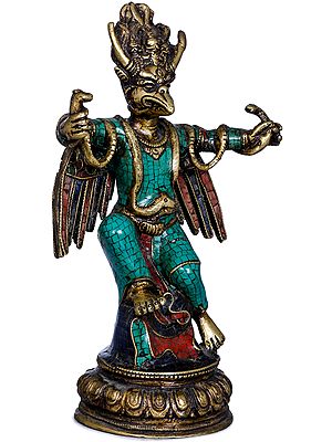 Garuda Holding Serpents In Both Hands
