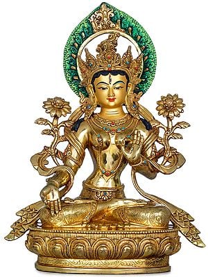 Superfine Tibetan Buddhist Bodhisattva White Tara - Made in Nepal