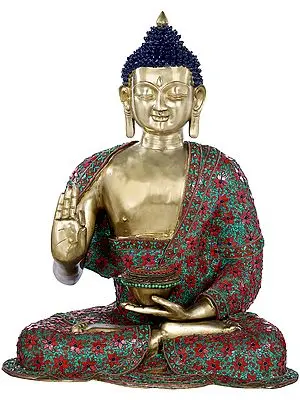 28" Large Size Buddha Preaching His Dharma - Tibetan Buddhist In Brass | Handmade | Made In India