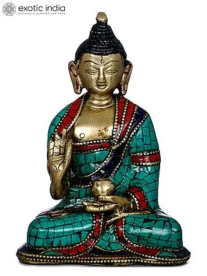 4" Preaching Buddha-Tibetan Buddhist In Brass | Handmade | Made In India