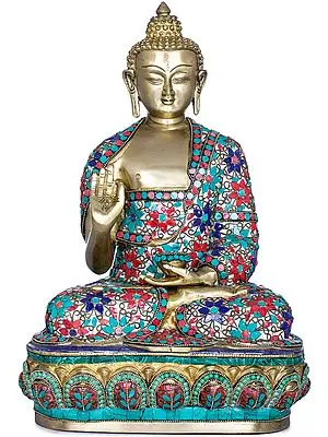 16" Lord Buddha in Preaching Gesture - Tibetan Buddhist In Brass | Handmade | Made In India