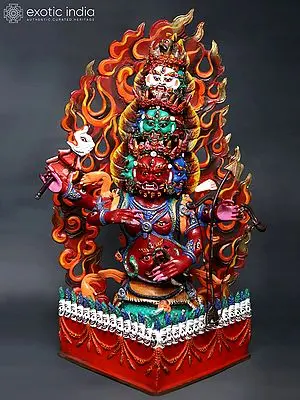 Tibetan Buddhist Deity Rahula (Za) - The Deity Who Has a Mouth in His Stomach (Made in Nepal)