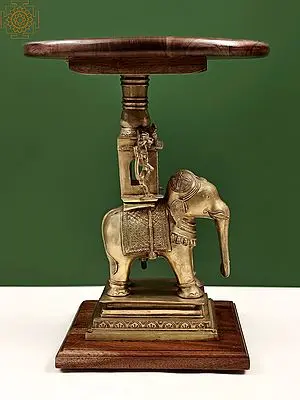Wooden Table on Elephant and Yali Palki Stand
