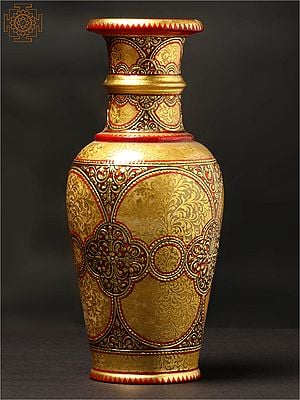 Red And Gold Marble Vase