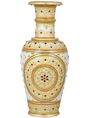 Decorative Marble Vase With Cut Work