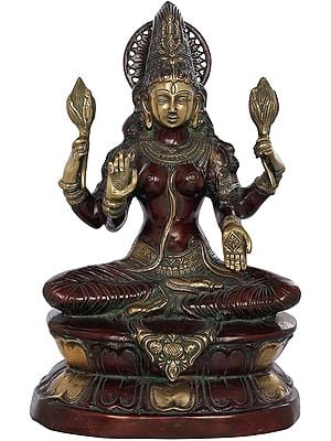 17" Devi Lakshmi as Padmavati In Brass | Handmade | Made In India