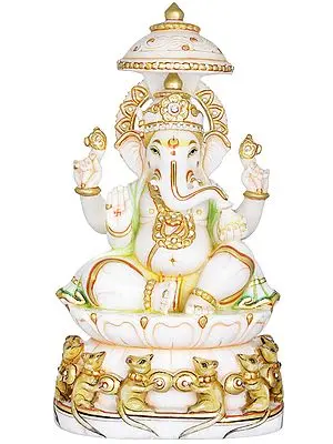 White And Gold Lord Ganesha