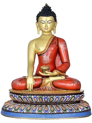 Superfine Lord Buddha Seated on Double Lotus - Made in Nepal Tibetan Buddhist Deity